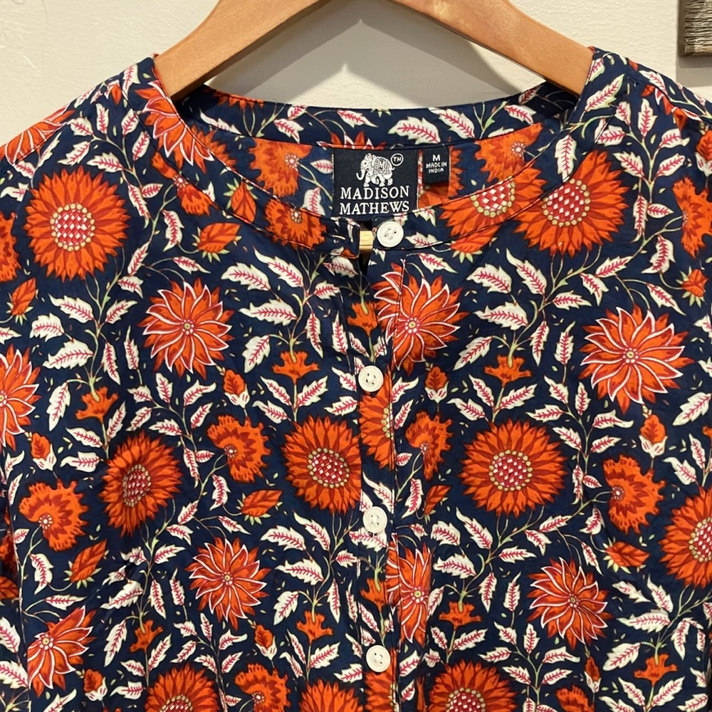 Madison Mathews Floral Shirt